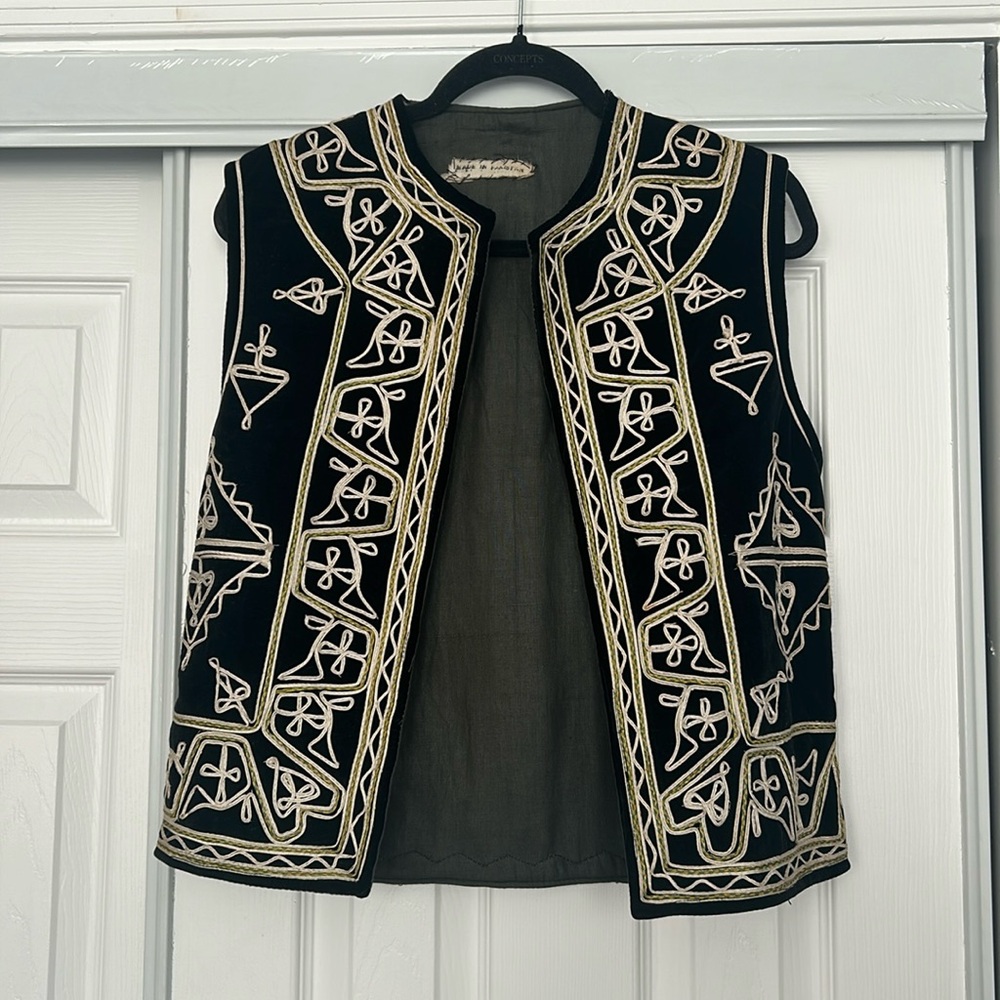 SMALL Hand crafted velvet vest.